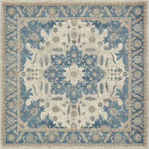 Vista 20 de Unique Loom Salzburg Collection - Alfombra clásica de diseño tradicional oriental con borde (2 pies x 6 pies, color beige/azul)