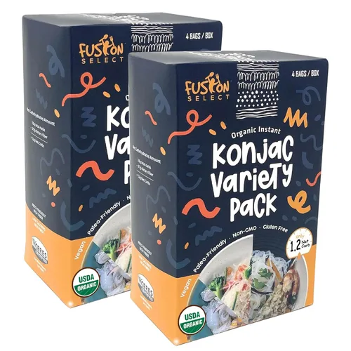 Vista 8 de Fusion Select Konjac Noodles Shirataki - Sustituto a base de plantas de pelo de ángel Shirataki, pasta de dieta saludable, rica en fibra, vegano