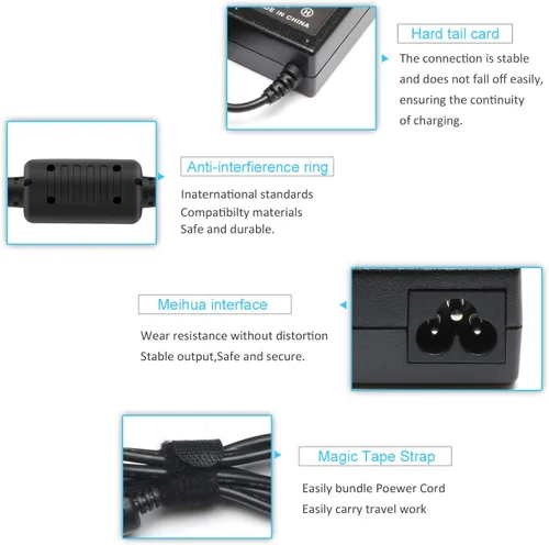 Vista 5 de Cargador redondo de punta azul de 65 W para portátiles HP y Chromebooks antiguos Fits any HP with a blue circle end/barrel. Safe 65W/45W power for