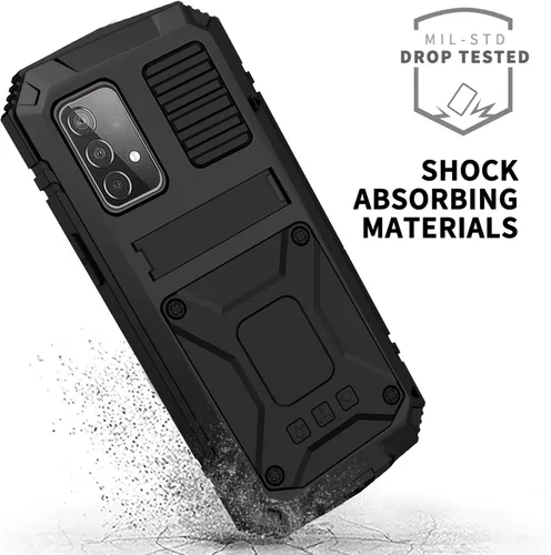 Vista 2 de Simicoo Compatible con Samsung A52 4G Funda de silicona híbrida militar a prueba de golpes, resistente, protector de pantalla integrado, cubierta