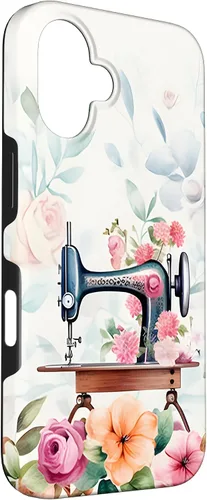 Vista 3 de Funda de costura floral vintage para máquina de coser iPhone 16