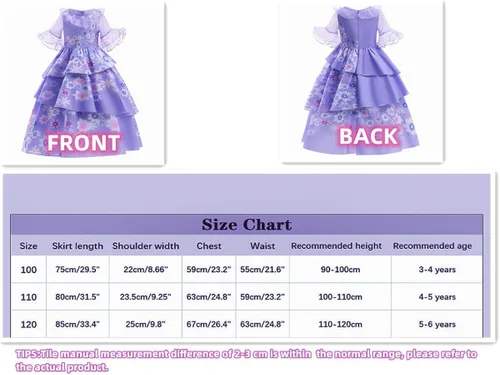 Vista 6 de QooGoo Vestido de princesa para niñas, con luz LED, vestidos elegantes