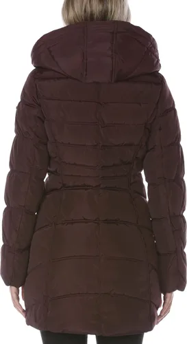 Vista 6 de LAUNDRY BY SHELLI SEGAL Chaqueta acolchada con capucha 34 para mujer con ribete de piel sintética
