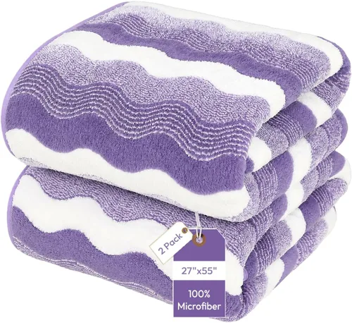 Vista 30 de JML - Toallas de baño de microfibra de gran tamaño (30 x 60 pulgadas), suaves, súper absorbentes y de secado rápido, multiusos para deportes
