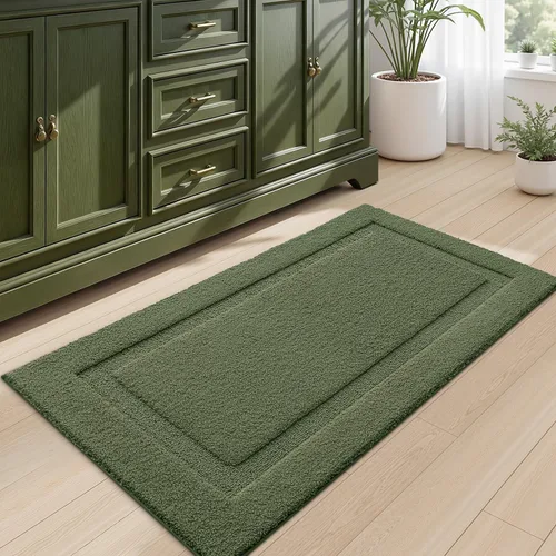 Vista 32 de LUMI Alfombras de baño ultrasuaves antideslizantes con parte trasera de goma, absorbente y lavable, de secado rápido, alfombra de felpa de Beige