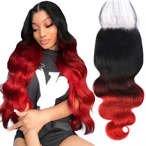 Vista 10 de QTHAIR Extensiones de cabello humano brasileño ondulado de grado 18A #613 con cierre de encaje HD 4x4