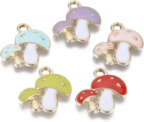 Vista 9 de DanLingJewelry Dijes esmaltados de formas surtidas para hacer pulseras, collares, joyas, Metal