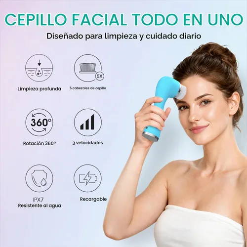 Vista 2 de VOYOR Cepillo de limpieza facial, juego de limpiador facial giratorio