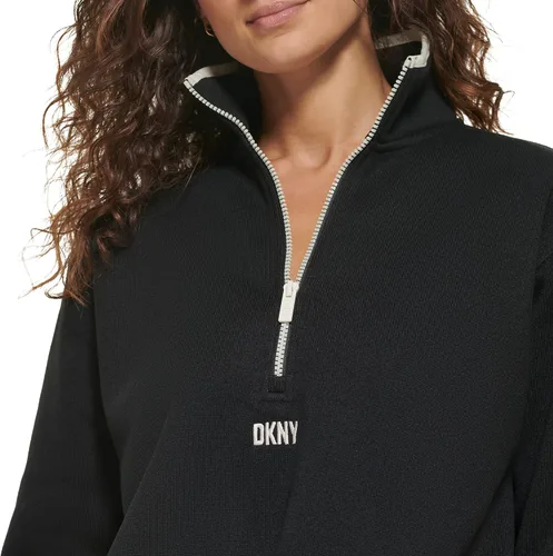 Vista 3 de DKNY Womens Sport Half Zip Sweater Fleece Jacket