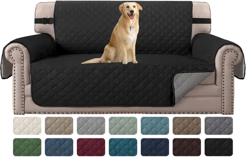 Vista 51 de H.VERSAILTEX Funda de sofá resistente al agua para sofá de 3 cojines, reversible, protector de muebles acolchado con correa elástica, funda de sofá