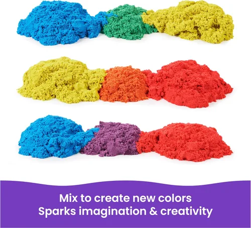 Vista 13 de Kinetic Sand, Paquete de 20 huevos con arena de juego roja, amarilla y azul de 3.3 libras para caza de huevos, recuerdos de fiesta y bolsas