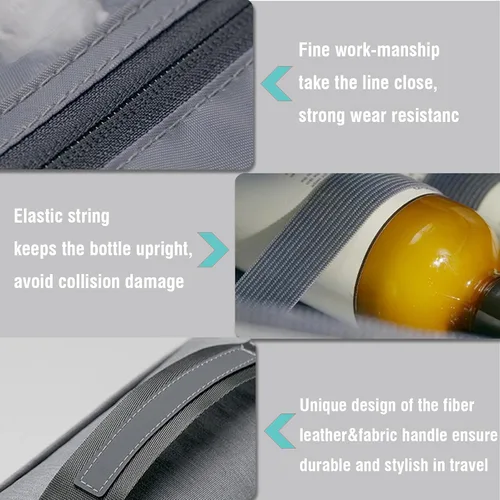 Vista 3 de L&FY Neceser portátil multifuncional para viaje, estuche de maquillaje y cosméticos, organizador de artículos de aseo, A-Negro