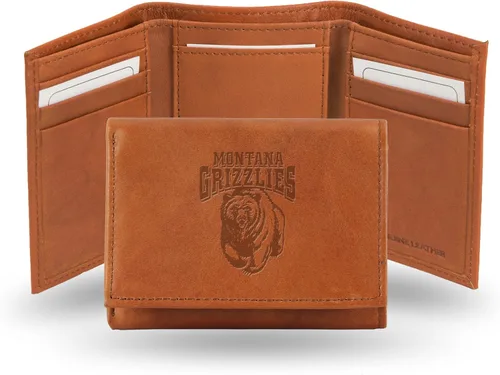 Vista 22 de Rico Industries NCAA Alabama Crimson Tide - Cartera triple de piel en relieve, color marrón