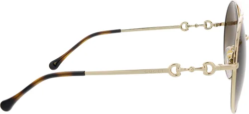 Vista 6 de Gucci GG 0878S 002 - Gafas de sol redondas de metal dorado con lente degradado marrón