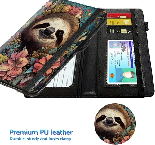 Vista 43 de Funda para chequera para hombres y mujeres, cartera de cuero RFID con ranuras para tarjetas de crédito, soporte de cheques duplicados personales