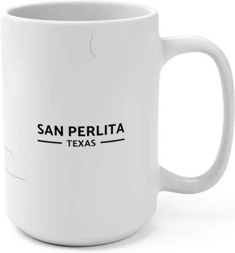 Vista 4 de San Perlita, Texas TX Map Mug (11 oz)