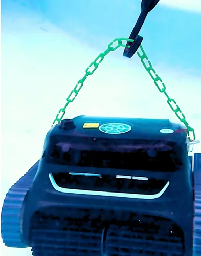 Vista 11 de Gancho de correa azul para limpiador robótico de piscinas, robot retidor de pared y línea de flotación, piscinas enterradas, inalámbrica, funciona
