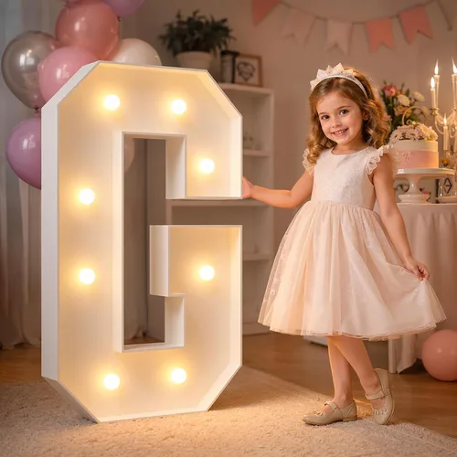 Vista 25 de imprsv Letras iluminadas grandes de 3 pies, letras iluminadas de marquesina para fiesta de cumpleaños (3 pies, letra y )