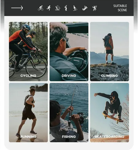 Vista 5 de Dos tamaños de gafas de sol para adultos y jóvenes, niños y niñas, UV400, para hombres y mujeres, para ciclismo, actividades al aire libre