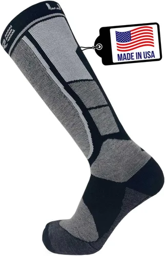 Vista 11 de Pure Athlete Calcetines de esquí fabricados en Estados Unidos, calcetines ligeros de lana de alpaca para el invierno para esquiar