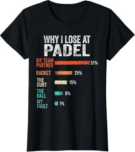Vista 43 de Why I Lose at Padel Funny Game Padel Hombres Mujeres Camiseta de Padel