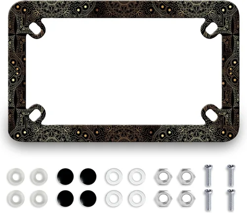 Vista 11 de Marco de placa de matrícula de motocicleta con salpicaduras de sangre para Halloween, de acero inoxidable, divertido soporte para placa