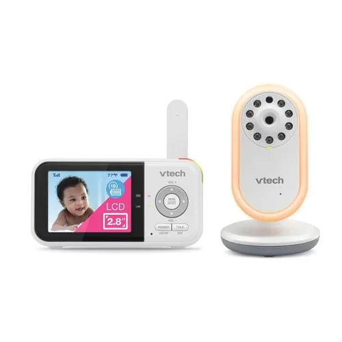 Vista 2 de VTech VM3258 Monitor de bebé de video digital de 2.8 pulgadas con luz nocturna, audio bidireccional y sensor de temperatura