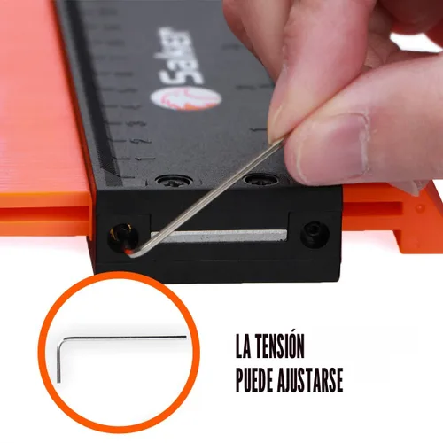 Vista 6 de Saker Medidor de contorno, duplicación, bloqueo ajustable, copia con precisión forma irregular, trazado de carpintería irregular, herramienta