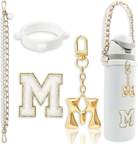 Vista 88 de Letter Handle Strap Accessories with Cute Initial Charm Compatible with Owala Water Bottle 24oz 32oz 40oz Owala Kids