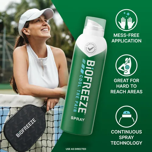 Vista 3 de Biofreeze espray para aliviar el dolor, paquete de de 2