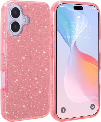 Vista 20 de MILPROX Funda compatible con iPhone 13 (2021), carcasa de gel de goma brillante con purpurina de 3 capas a prueba de golpes para iPhone 13 de 6.1