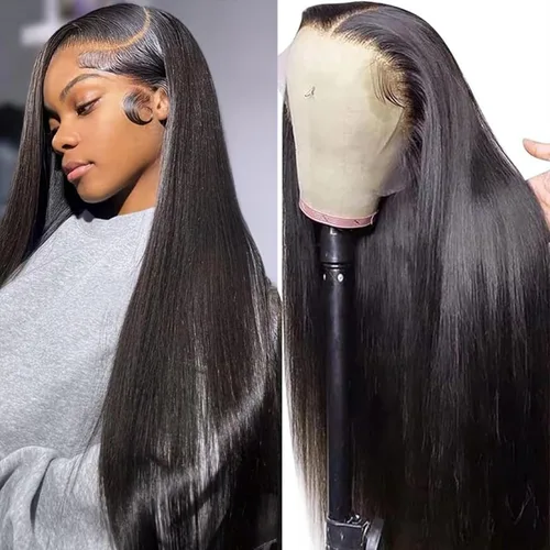 Vista 25 de Pelucas de cabello humano con encaje frontal lacio 13x4 HD transparentes, con encaje frontal, para mujeres negras, sin pegamento, cabello brasileño