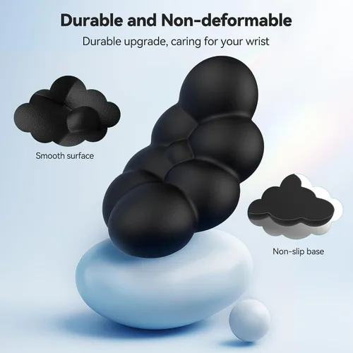 Vista 5 de TECKNET Cloud - Juego de reposamuñecas para teclado, reposamuñecas Cloud con base antideslizante, almohadilla de muñeca de cuero PU para teclado