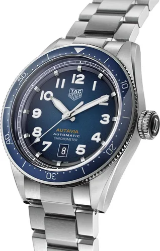 Vista 2 de TAG Heuer Autavia Reloj automático WBE5116.EB0173 de diámetro de 1.654in, Azul, Vintage