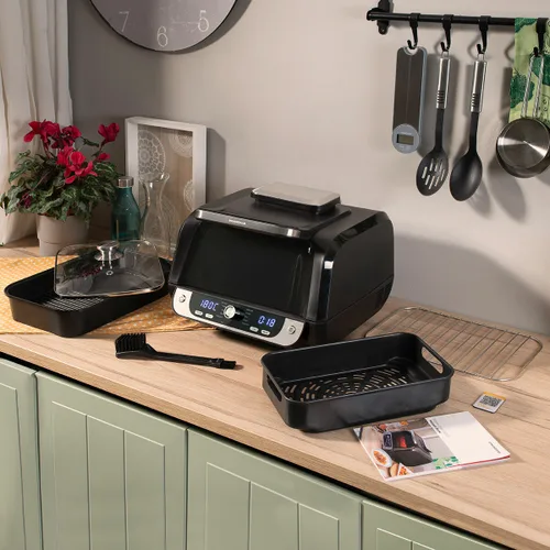 Vista 8 de Freidora de Aire con Grill, Accesorios y Recetario InnovaGoods Fryinn 12-in-1 6000 Negro Acero 3400 W 6 L