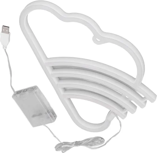 Vista 4 de Letrero de neón LED, luz de neón de alto brillo, funciona con pilas, alimentado por USB, letrero de neón LED decorativo para dormitorio