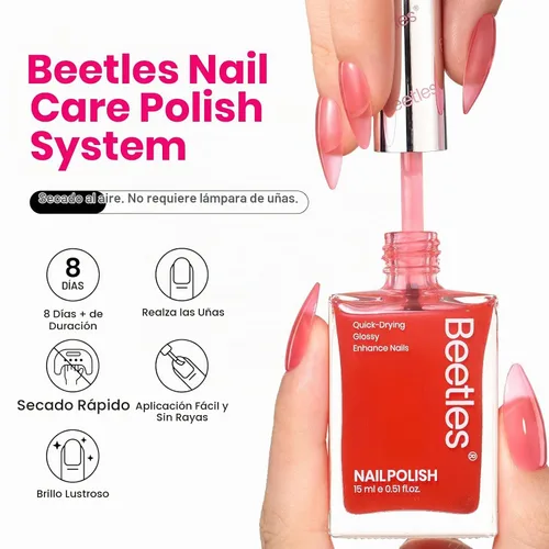 Vista 2 de Beetles - Esmalte de uñas, esmalte de uñas de dedos rojos de secado rápido (0.5 onzas líquidas)