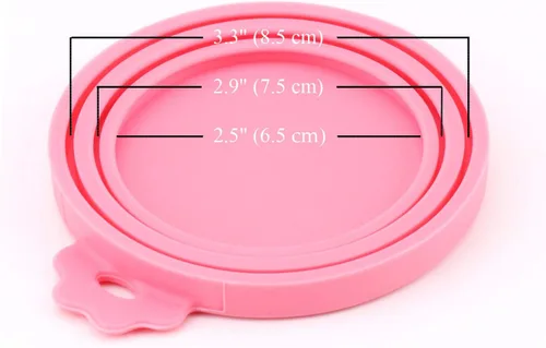 Vista 5 de Cubiertas para latas de alimentos, paquete de 3 tapas de silicona para alimentos y 1 cuchara para latas, se adapta a la mayoría de alimentos