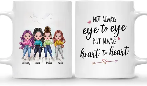 Vista 24 de Gossby Taza personalizada para madre y 1 hija, como madre como hija, regalos para madre, mejores tazas de café para madre, taza personalizada