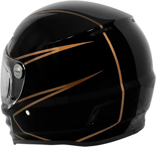 Vista 2 de Casco Torc T-9 Retro de Cara Completa Deep Stage Escenario profundo negro brillante