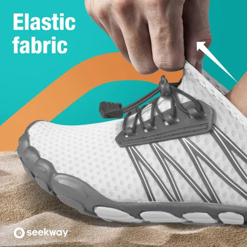 Vista 4 de SEEKWAY - Zapatos para usar en agua para adultos, unisex, tipo calcetín, de secado rápido, que brindan sensación de pies descalzos para la playa
