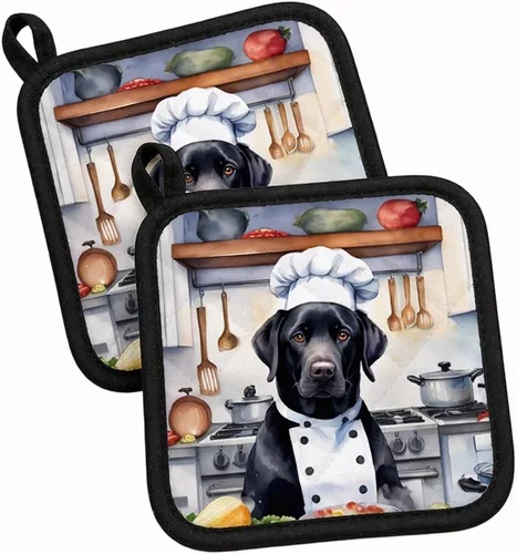 Vista 149 de Caroline's Treasures Coton de Tulear El Chef Par de Agarraderas de Ollas de Cocina Resistentes al Calor Juegos de Agarraderas de Ollas Almohadillas