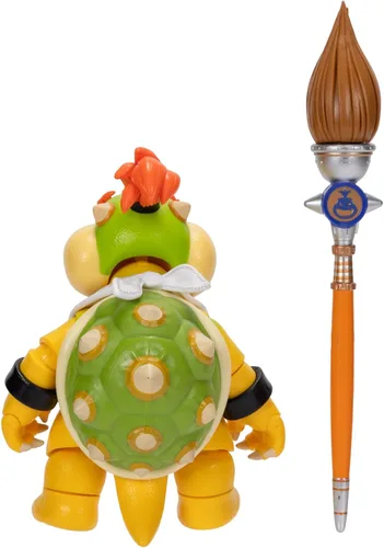 Vista 13 de Super Mario Galaxy Movie Bowser Jr., figura de acción de 5 pulgadas y pincel