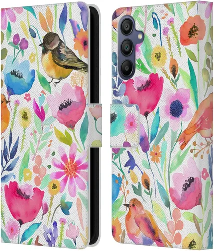 Vista 8 de Head Case Designs Officially Licensed Ninola Brushstrokes Black Summer Patterns Leather Wallet Case Compatible with Samsung Galaxy A07 4G