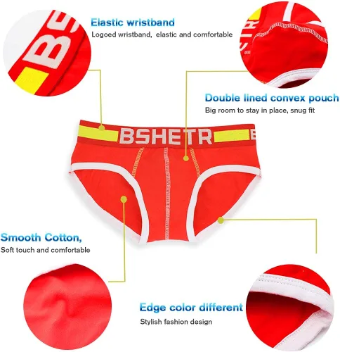 Vista 6 de Calzoncillos de algodón para hombre, de baja altura, multicolor, suave, paquete de 5