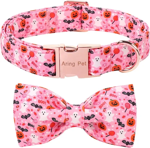 Vista 25 de ARING PET Collar de perro con corbatín, collares de terciopelo para perros con corbatín extraíble, collar de lazo ajustable para perros hembras