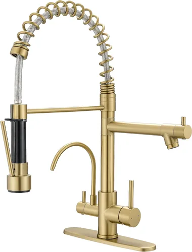 Vista 18 de AIMADI Kitchen Sink Faucet with Pull Down Sprayer,Matte Black Grifo de cocina de acero inoxidable sin plomo, con un solo mango, para cocina, bar