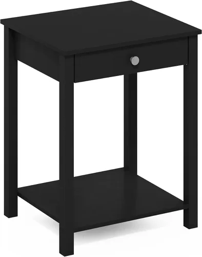 Vista 6 de Furinno Classic - Mesa auxiliar con cajón, paquete de 1 unidad, americano