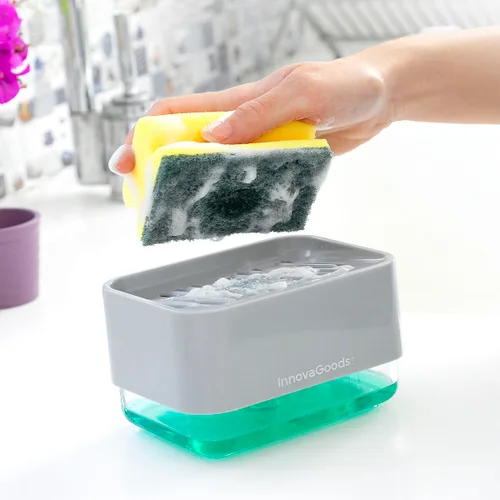 Vista 4 de Dispensador de Jabón 2 en 1 para Fregadero Pushoap InnovaGoods