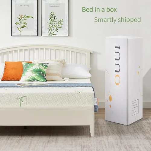 Vista 9 de Colchón individual de espuma viscoelástica de 8 pulgadas con funda de bambú transpirable, colchón de gel de firmeza media para litera, cama nido